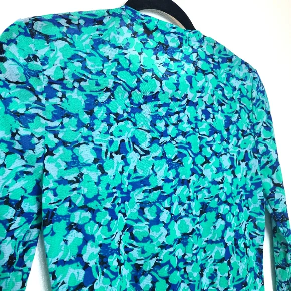 Diane Von Furstenberg Logan Fiddlehead Sheer Mesh Top Size Medium - Picture 6 of 7